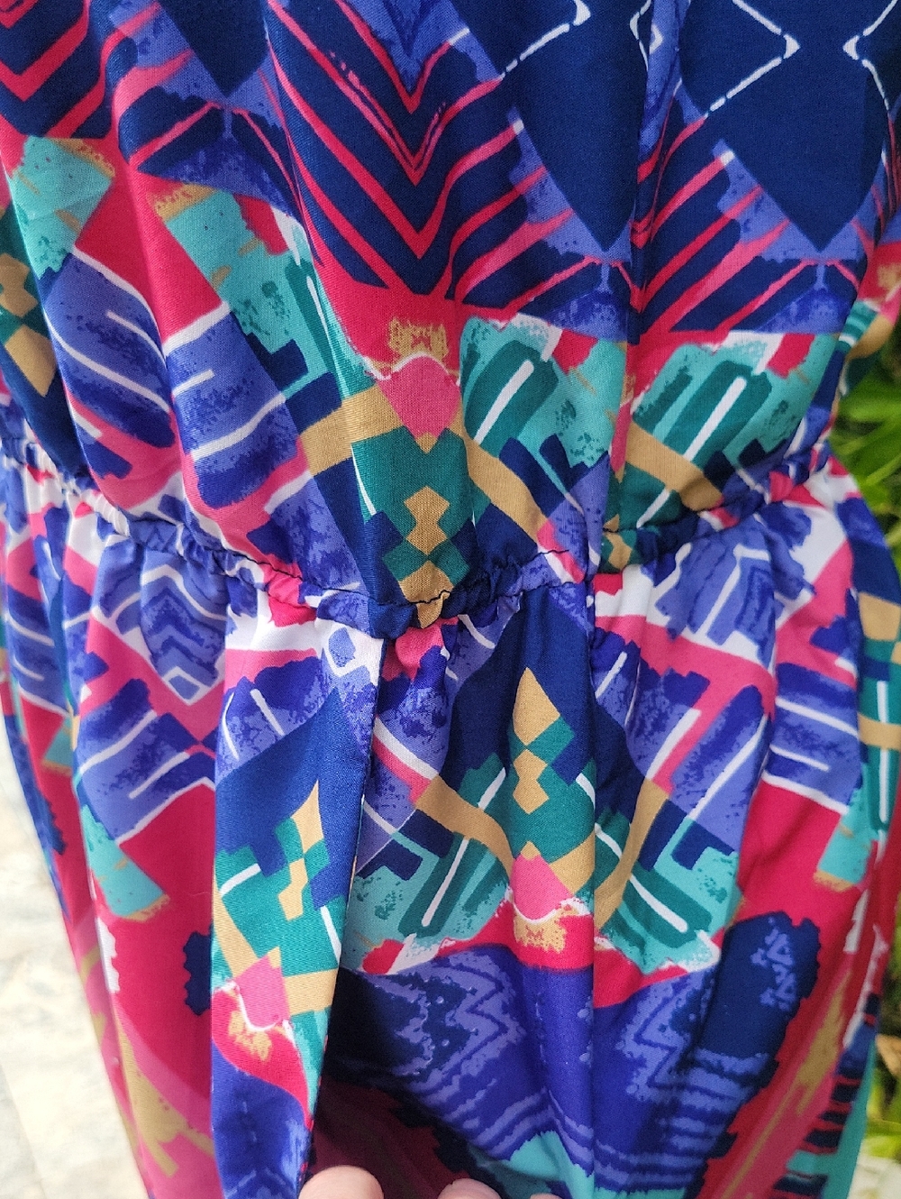 Strapless Colorful Tribal Patterened Maxi Dress XL - Picture 4 of 12